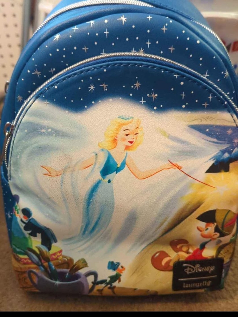 Disney Blue Fairy Godmother Mini Backpack with Star Accents